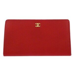 Chanel Red Calfskin Coin Purse Wallet 117191